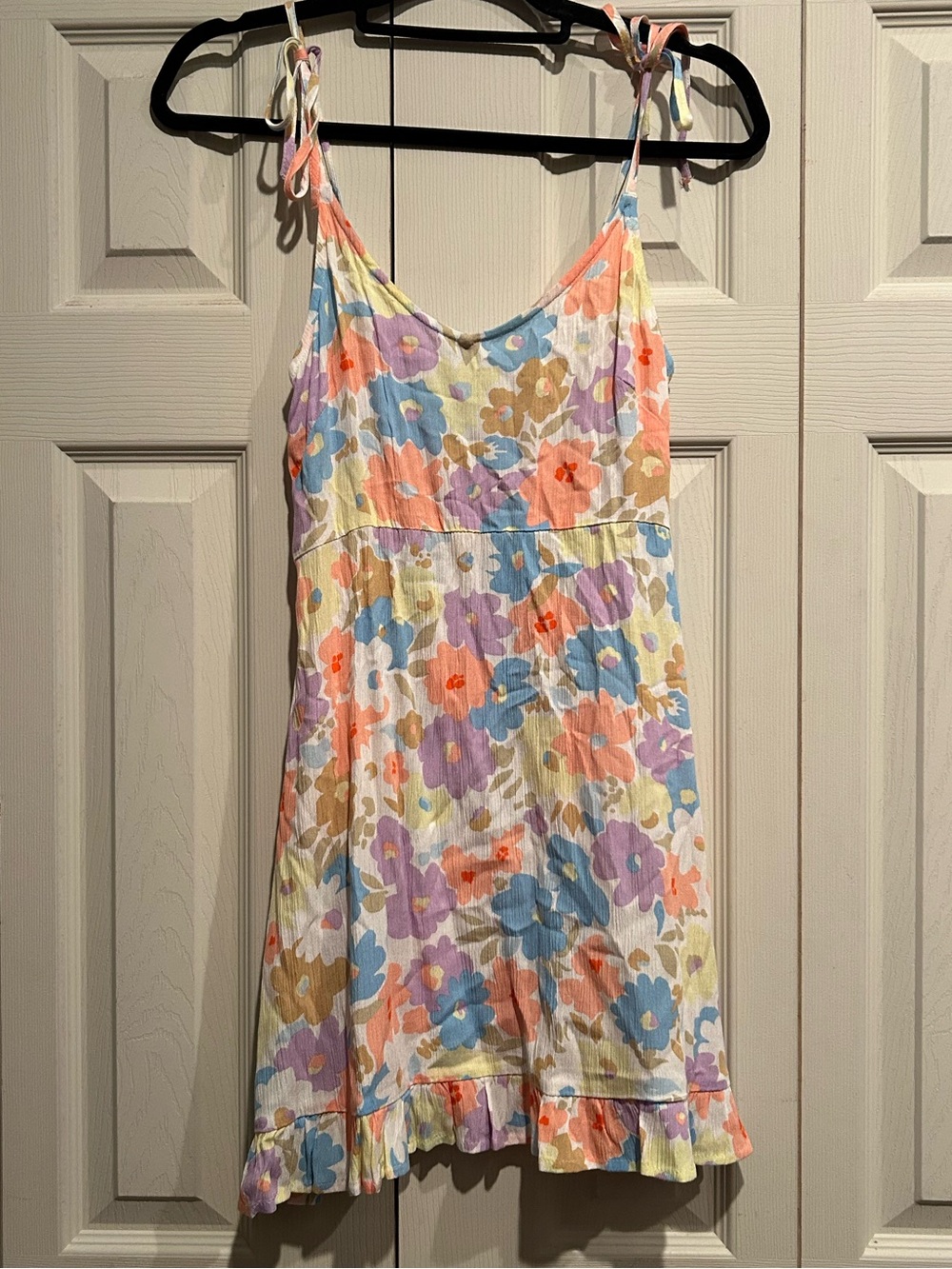 Billabong Pastel Floral Tie-Shoulder Sundress - White, Pink, Blue, Purple, Peach